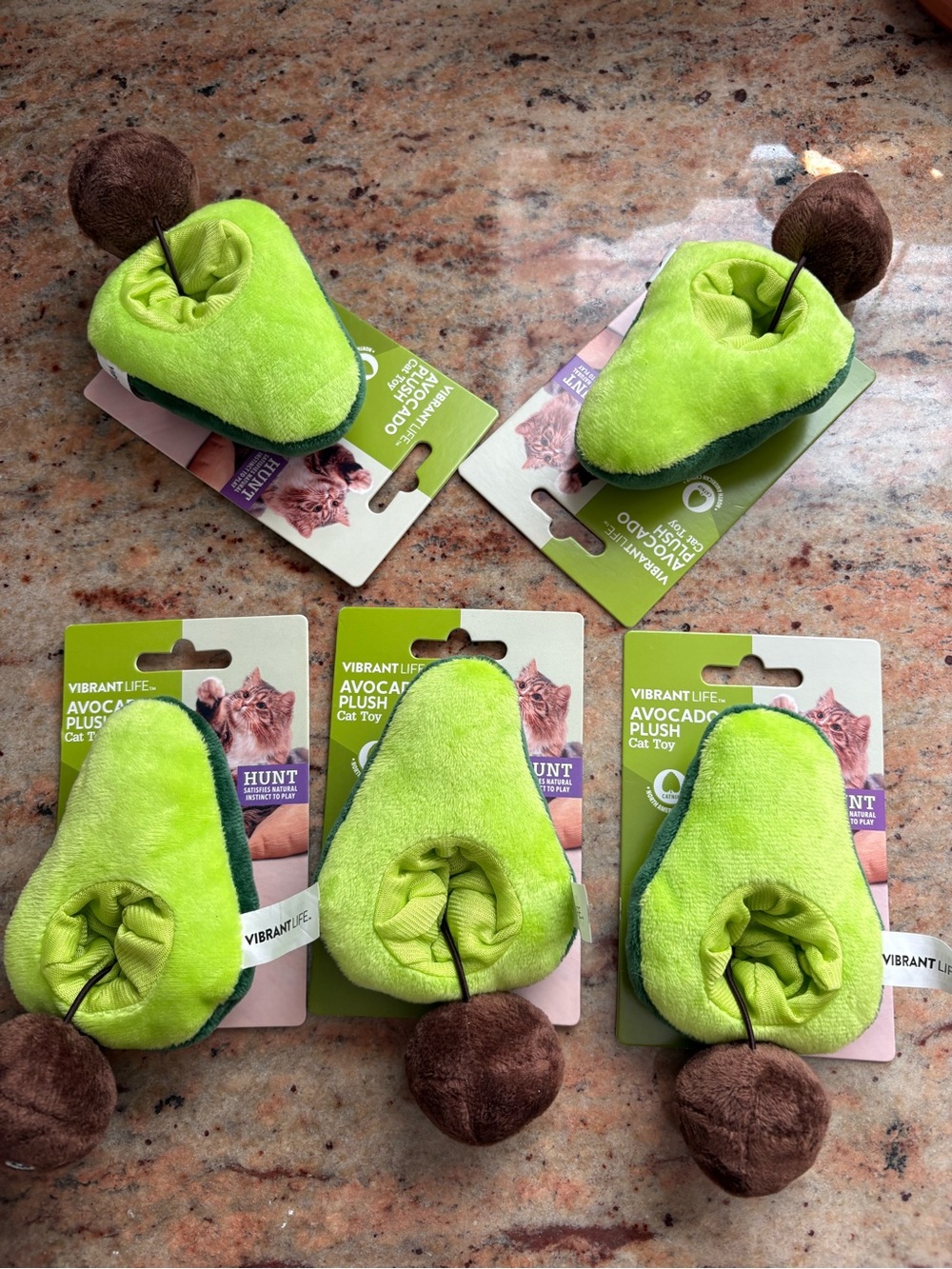 Vibrant Life Avocado Plush Cat Toys Catnip NWT Lot of 5